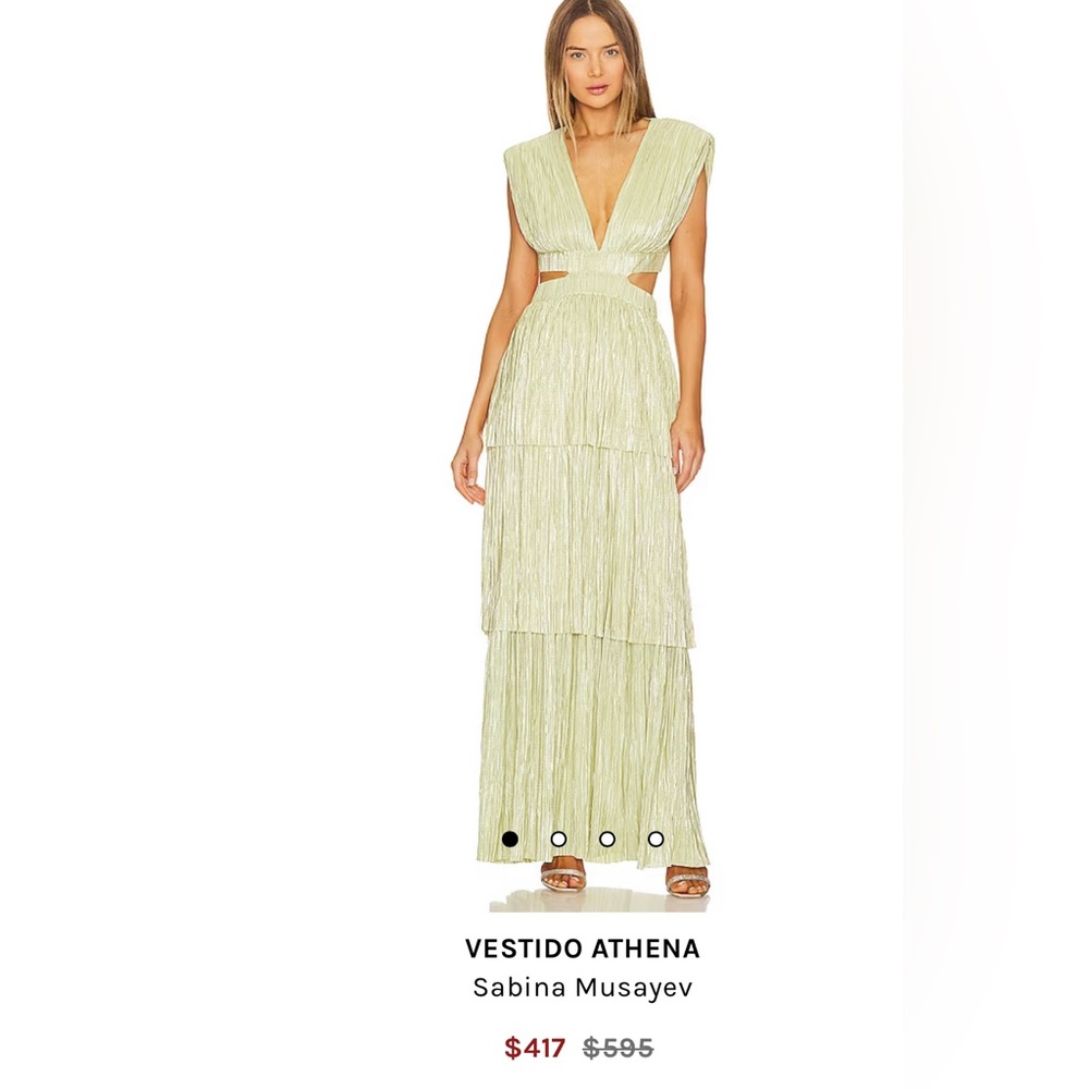 Sabina Musayev athena lime dress gown size L 8-10 used
